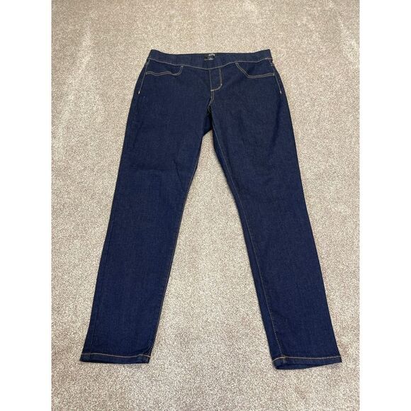 a.n.a a new approach womens pull on jeans sz Large dark wash stretch denim - Picture 3 of 12